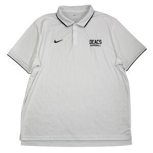 Nike Wake Forest Baseball TEAM ISSUED Demon Deacons Men’s White Polo Shirt XL